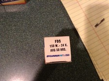 Sylvania FDS Projector Lamp Bulb 150w 24v Vtg NOS new old stock blue top