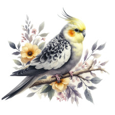 XXL 30X30 Autoaufkleber Aquarell Nymphen Sittich Aufkleber