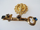 Vintage Miraculous Medal (Lady of Grace) Charm with Key Brooch — photo 6