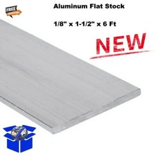 Aluminum Bar Flat Stock 1/8" x 1-1/2" x 6 Feet Long Unpolished Finish Alloy 6061