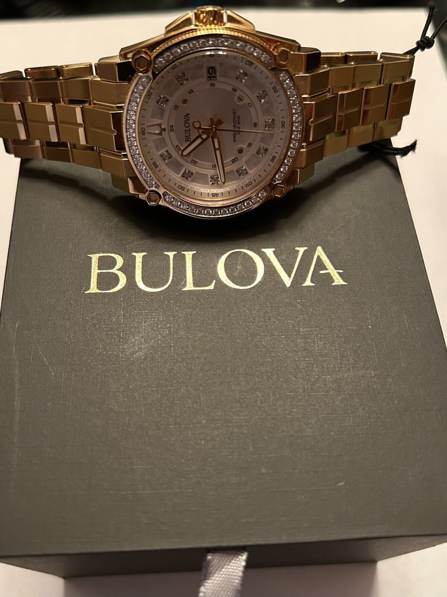 Bulova Precisionist Icon Diamonds Quartz Gold Tone Steel Bulova Precisionist Icon Diamonds Quartz Gold Tone Steel