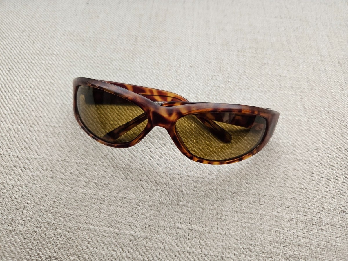 NWOT True Vintage Funky Wrap Sunglasses w/side leather multi-color frame 80s Retro Wrap Around One Piece Futuristic Sunglasses D305  main image 3