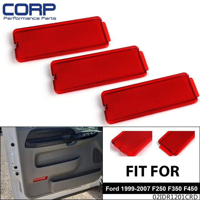 Pair Of Red Inside Door Reflector Lights For 1999-2007 Ford F250-F550 Super Duty 10 thumbnail image