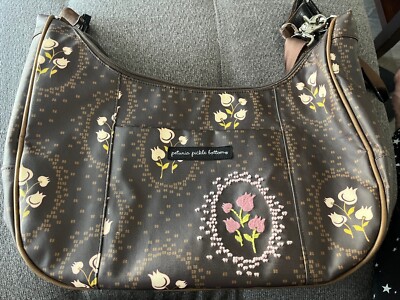 Petunia Pickle Bottom Touring Tote/Diaper Bag. Brown And Pink Floral