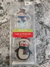 Winter Wonder Lane Light Up Window Gels 2 Pack Snowman And Penguin