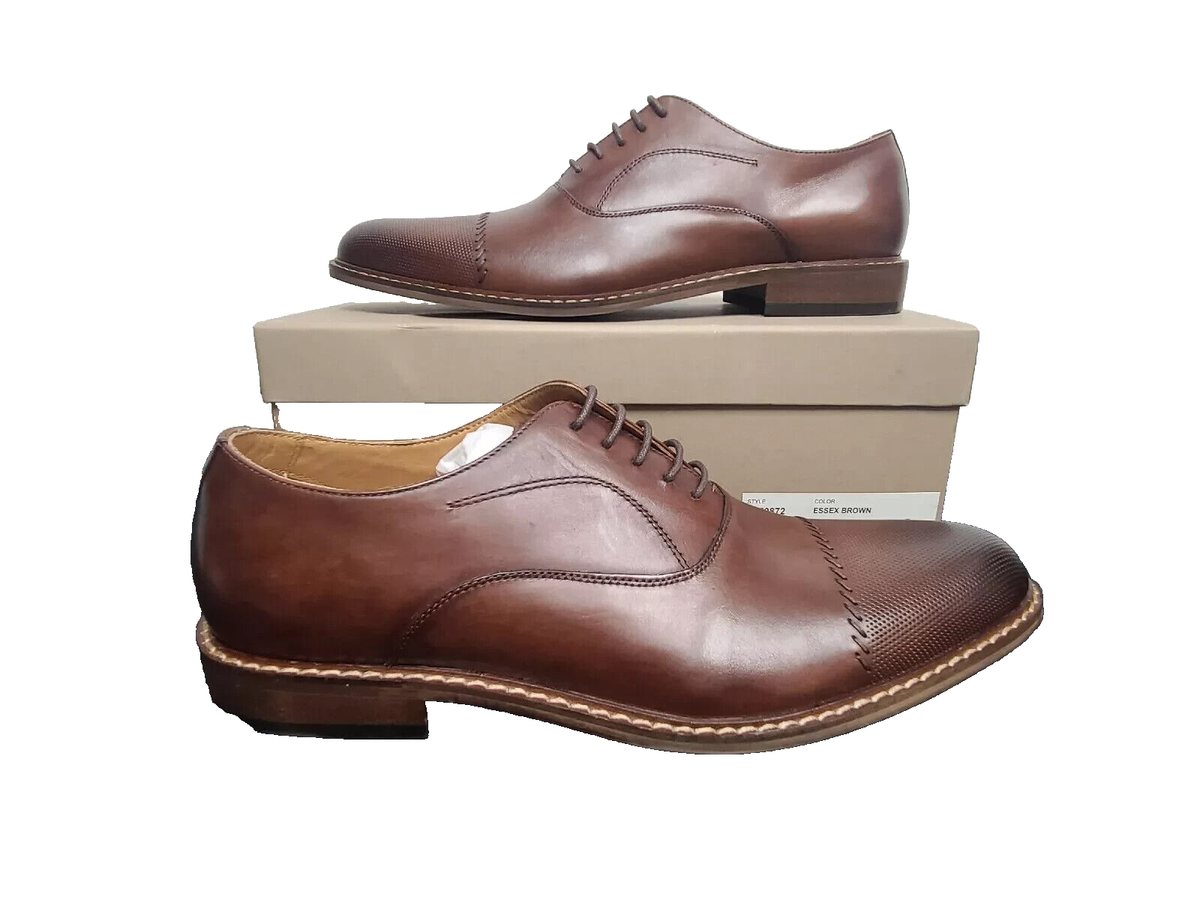 Joseph Abboud Essex Brown X250872 9.5 Mens Casual Shoes Leather Used In Box Joseph Abboud Essex Brown Leather Cap Toe Oxford Dress Shoes  main image 2