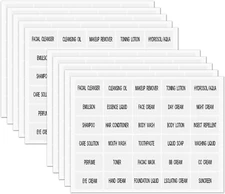 300 PCS Waterproof Labels for Travel Size Bottles, Clear Bathroom Beauty Organiz