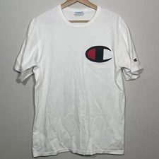 Champion Heritage Classic White Cotton Big C Logo T Shirt Men Size Medium