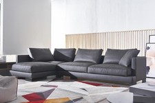 Sofa Leder Eck Garnitur  Landschaft L Form Luxus Wohn Polster Couch Zimmer Sitz