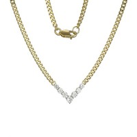 Cavill Silbercollier Damen 0,57Ct Zirkon Vergoldet 925 Sterlingsilber