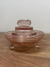 Vintage Pink Depression, Glass Candy Dish, Peanut Dish
