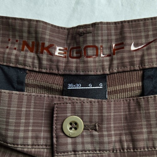 Nike Golfhose dunkelbraun kariert Activewear Athleisure Freizeit 36 x 30 - Bild 3 von 9
