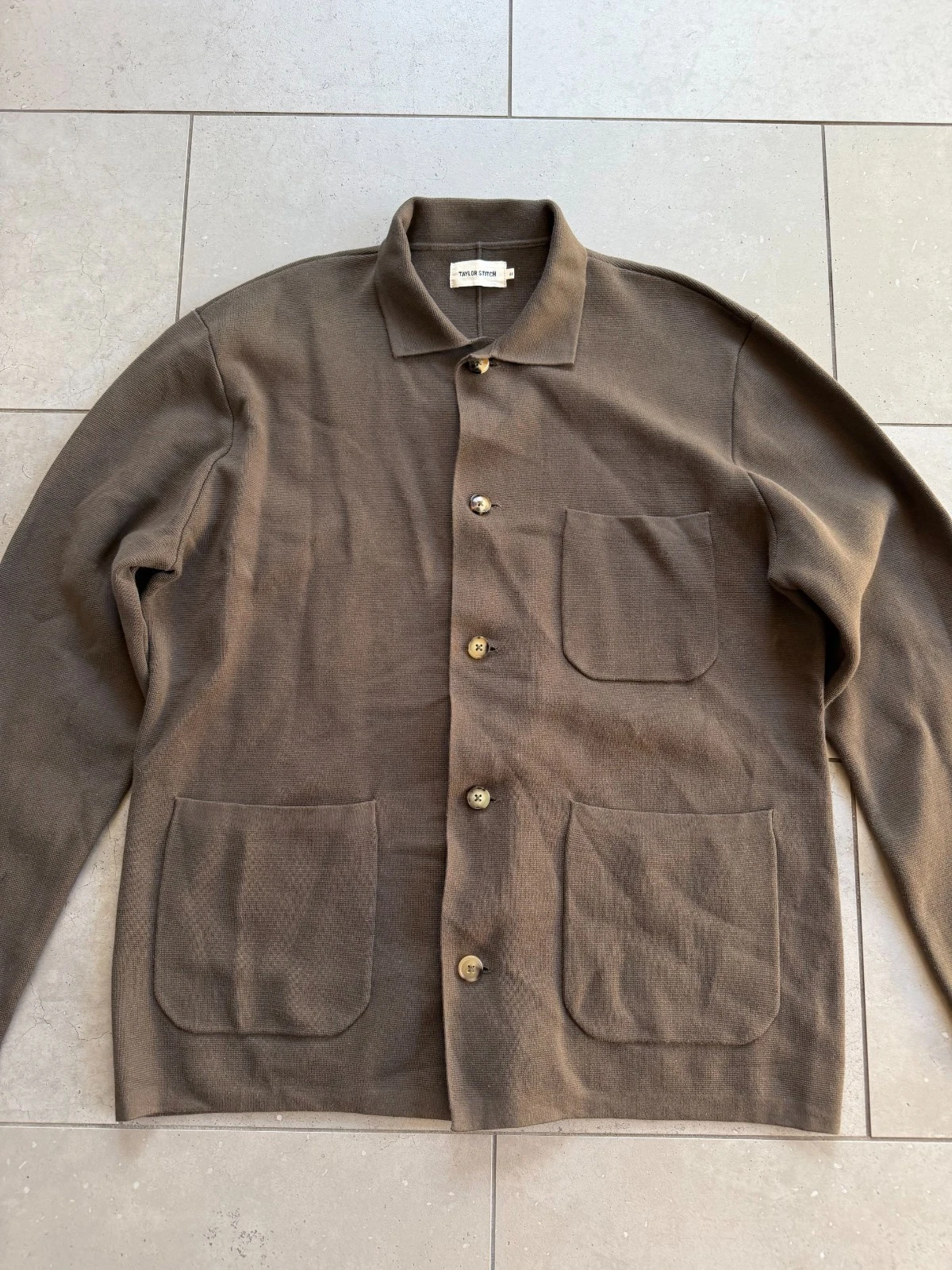 Taylor Stitch The Prout Turkish Coffee Knit Chore Jacket Brown Coat Mens Sz 44 image 2