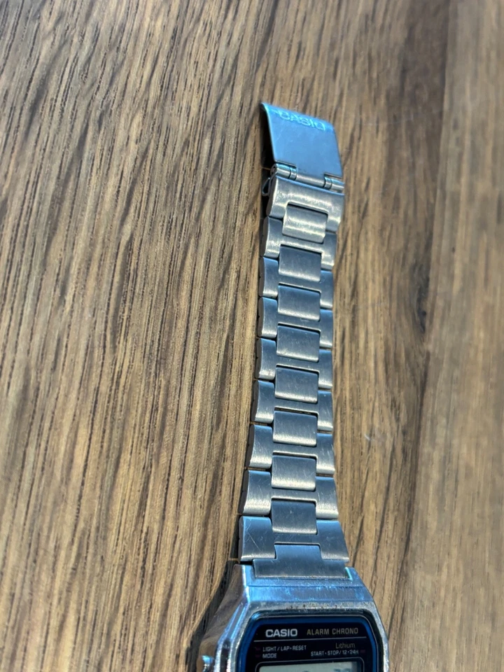 Casio A158W Digital Quartz Watch Stainless Steel Bracelet Alarm Chrono WR, photo 4 of 5