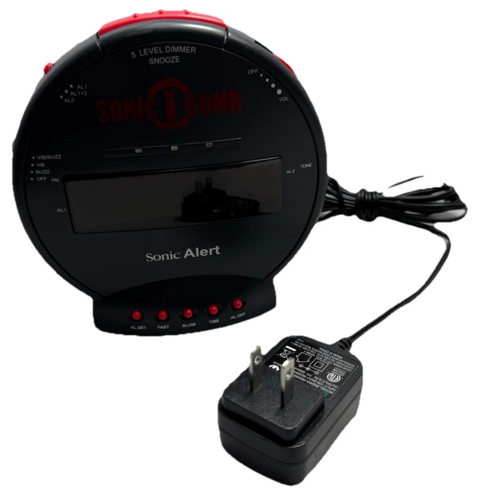 Sonic Alert Sonic Bomb SBB500SS-V2 Loud Alarm Clock – Excellent w/ AC Adapter - Image 3 of 4