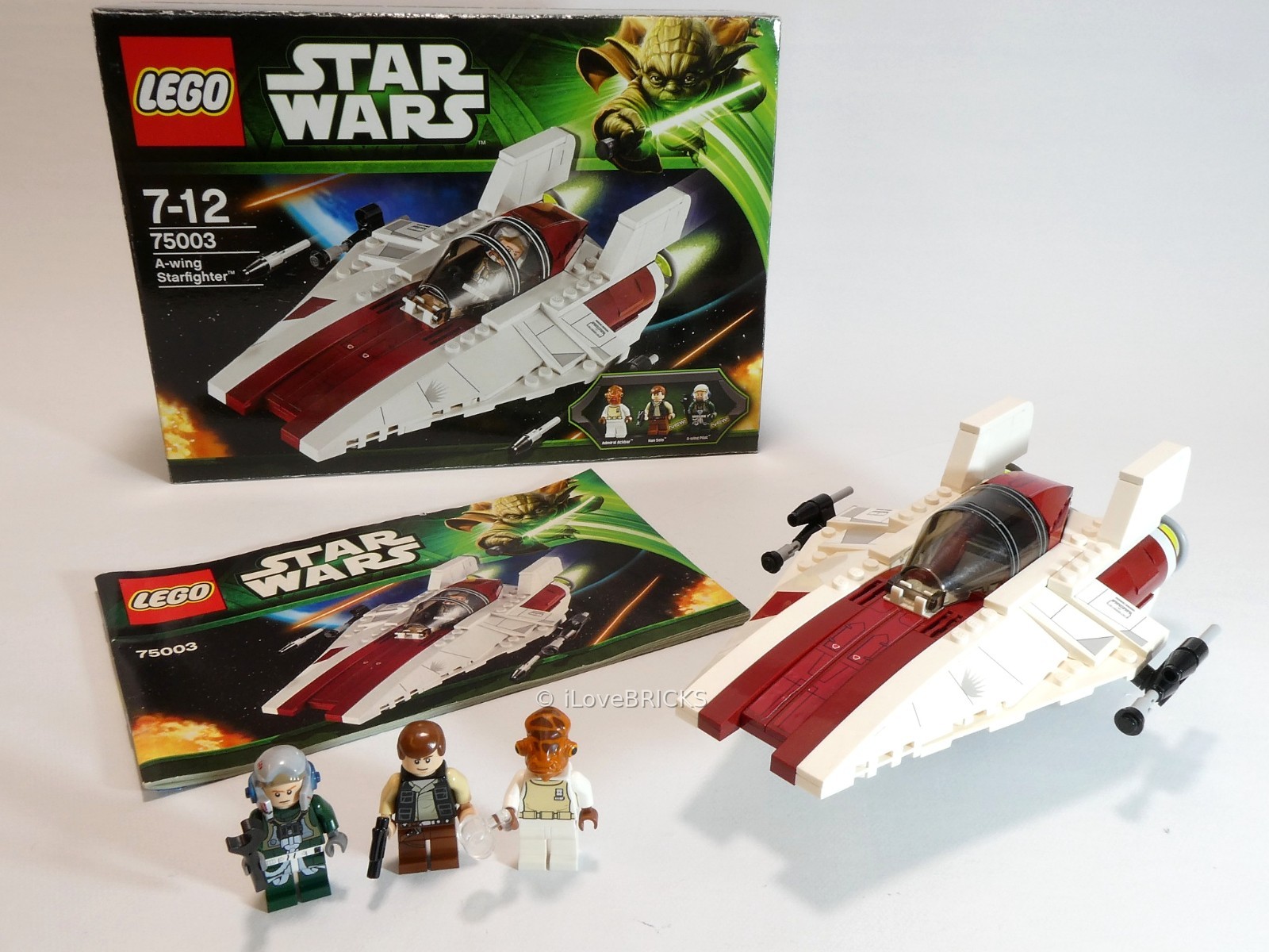 LEGO STAR WARS A-WING STARFIGHTER ALL MINIFIGURES 75003 100% COMPLETE GUARANTEE