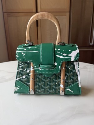 Sonique Saturday House Top Handle Bag - Green Paint Splatter, mini bag 