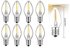 Lot of 8 LED Night Light Bulbs C7 Replacement Bulbs 0.7 watt 120v E12 Base