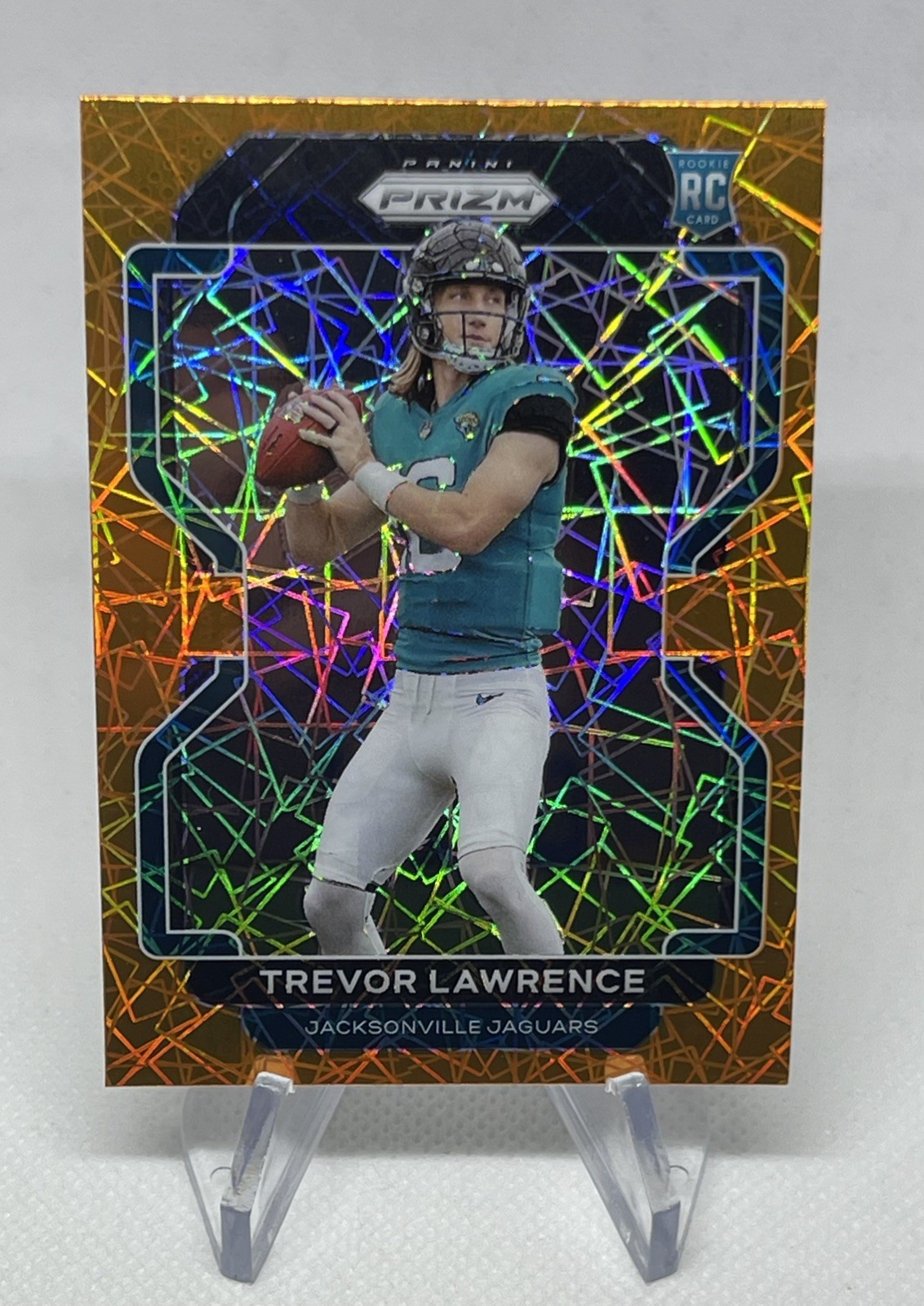 2021 Panini Prizm Trevor Lawrence Orange Lazer Rookie RC #331 Jaguars