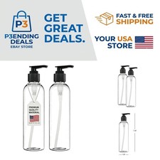 Elegant 8 oz Clear Pump Bottles - BPA Free, Perfect for Shampoo Lotions