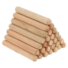3/8"x3 5/32" Wood Dowel Pins,60Pack Fluted Wooden Dowel Pin Straight Groove Rods