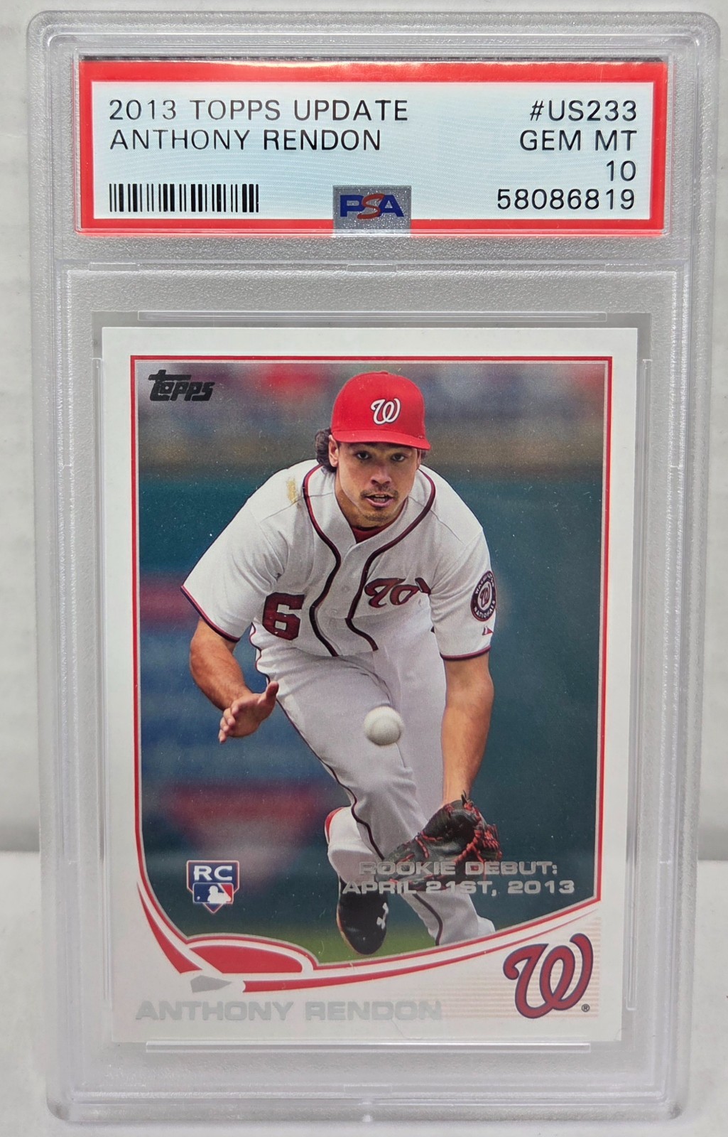 2013 Topps Update ANTHONY RENDON RC ROOKIE CARD PSA 10 GEM MINT