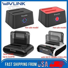 2.5" 3.5" SSD HDD Hard Drive Enclosure External Dual Bay Docking Station SATA