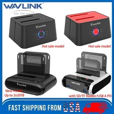 2.5" 3.5" SSD HDD Hard Drive Enclosure External Dual Bay Docking Station SATA