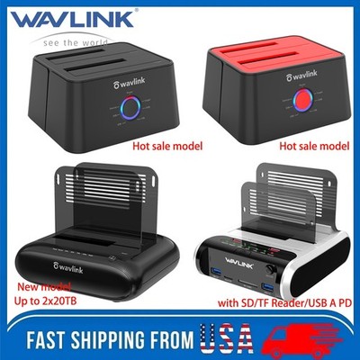 2.5'' 3.5'' SSD HDD Hard Drive Enclosure External Dual Bay Docking Station SATA