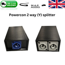 Powercon 2 way Y Splitter Box Distributor NAC3MPA-1 (in) to 2 x NAC3MPB-1 (out)