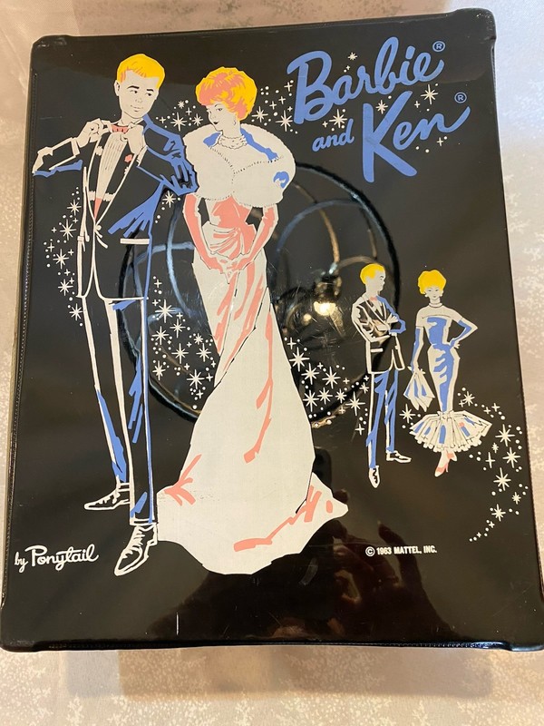 Vtg. Barbie & Ken  1963 Black Carrying Case Ponytail Enchanted Evening