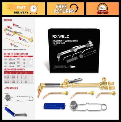 Medium Oxy Acetylene Torch Kit 12 PCS - Welding, Cutting, Brazing Set with Safet