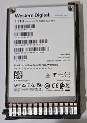 1.6TB HPE EO001600JWUGE-SC 2.5in DS SAS-12G Write Intensive G9 G10 SSD ES