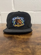 Vintage Joe Camel Cigarette Smooth Character Black Corduroy Snapback Cap Hat