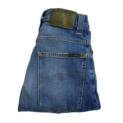 Nudie Jeans Damen Teens W24 L30 Blau Stretch Denim Bootcut Vintage Grunge Y2K