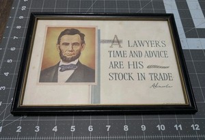 Vintage Abe Lincoln "A Lawyer's Time and Advice" Custom Framed (11" x 8") #LAW