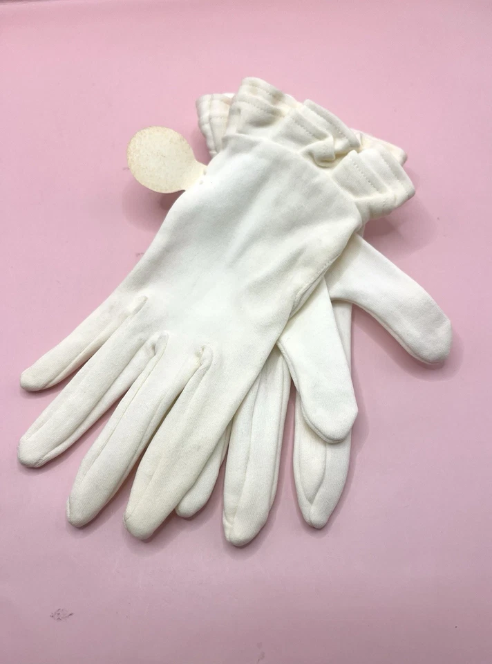 Par De Guantes De Colección Beige Hasta La Muñeca Años 60 Nuevos Con Etiqueta Edades 13-15 Foto 4 de 4