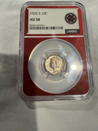 1925 S 10c  Ngc Red Label Au58