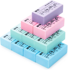 M G Pencil Erasers, Cute Rubber Erasers for Kids, Bulk Small Multicolor