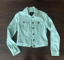 Sanctuary Clothing Jacket Womens Small Mint Green Denim Button Up Stretch Casual
