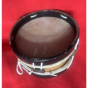 Wooden Tabor Drum with Rope Tension and Animal Skin Head