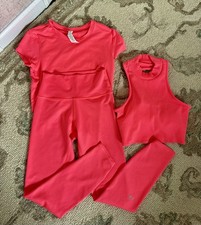 ALO Yoga Womens Set Small/XSmall Leggings And Tops Coral Pink