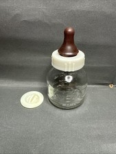 Vintage Glass Baby Bottles 4Oz Preemie Old Latex Nipples Reborn Dolls DIY