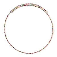 Cavill Turmalin Halsreif 13,14Ct Edelsteine Mehrfarbig Stahl Perlen