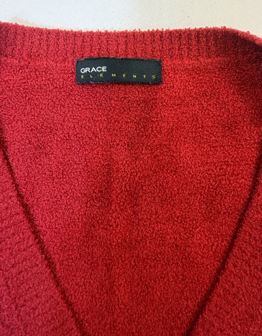 Grace Elements V-neck Sweater Red  Large ( No Siz… - image 5
