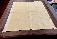 VTG Acrylic Satin Trimmed Blanket Size 59 X 40 Yellow Baby No Rips Or Fraying