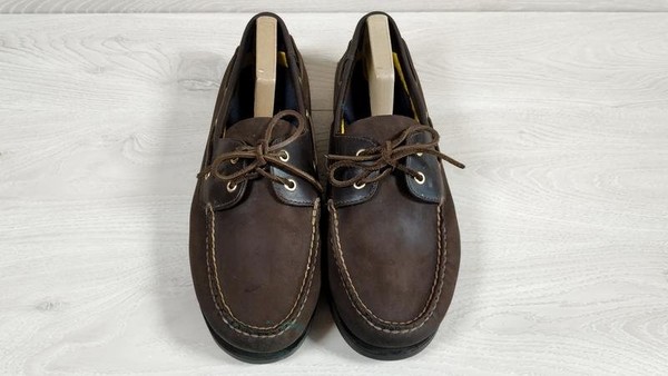 Men Timberland Loafers Brown Leather 45 #NY65