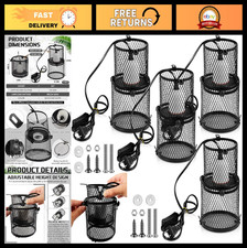 4 Pcs Retractable Reptile Heat Lamp Holder, Anti-Scald Ceramic Shade for Snakes,