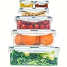 4 Pack Stackable Food Storage Containers Airtight  Leakproof Set Snap Lock Lids