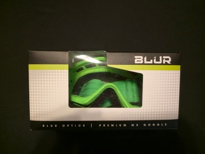 BLUR Optics B-Zero MX Goggles Solid Green Clear Lens Motocross BMX, Open Box